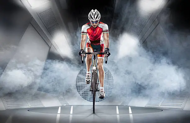 Photo of Sport. Cyclist in the wind tunnel