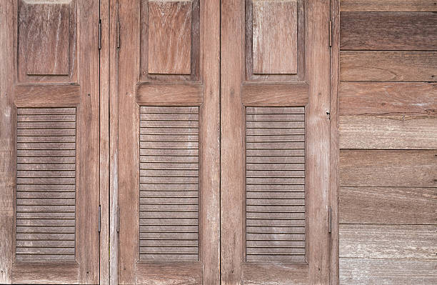 istock Windows made of old wood 537646232