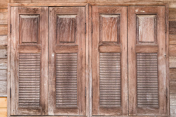 istock Windows made of old wood 537646248