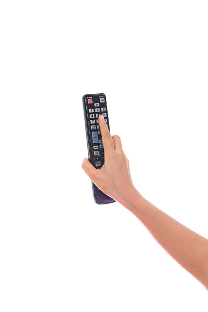 istock TV Remote control in Woman hand isolated 537646772
