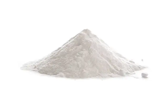 Baking soda, Sodium bicarbonate isolated on white background,  NaHCO3