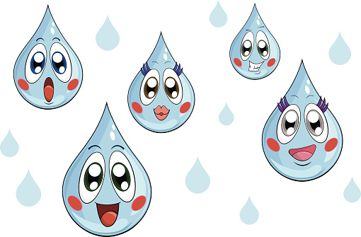 Free download of water droplet drop liquid rain raindrop blue face cartoon  vector graphics and illustrations