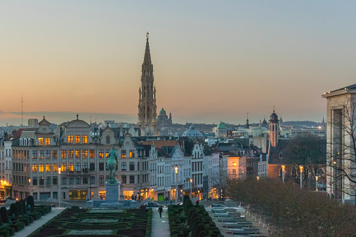 View on Brussels in the evening