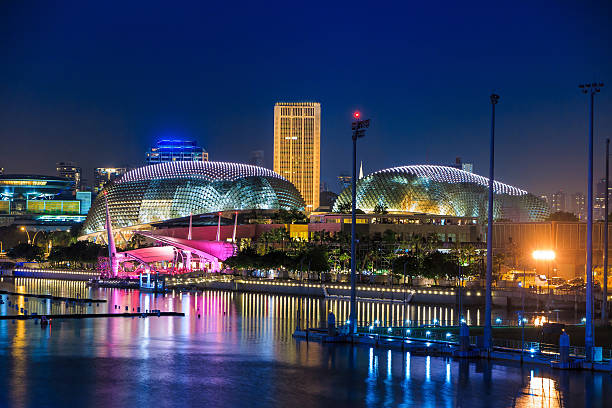 istock Singapore city skyline night 537666389