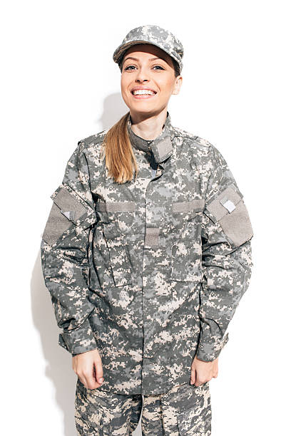 istock Smiling woman soldier 537667791