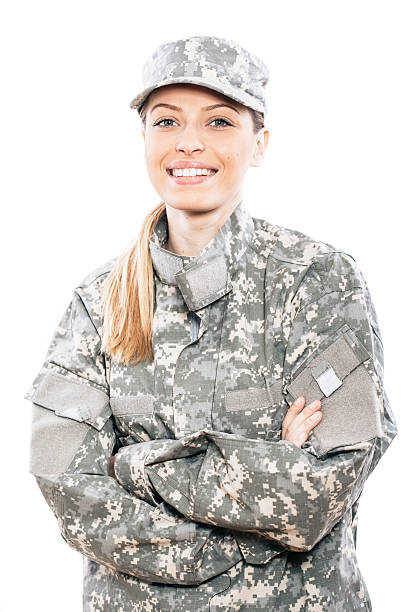 istock Smiling woman soldier 537667807