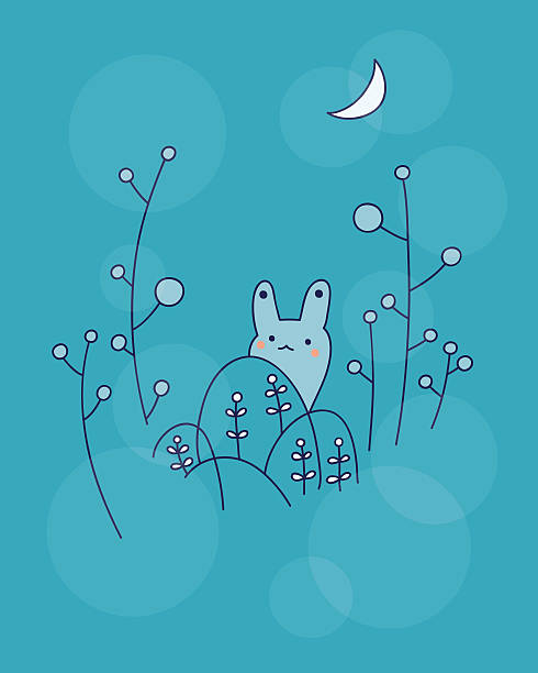 귀여운 어린 토끼 - mysteriousness stock illustrations