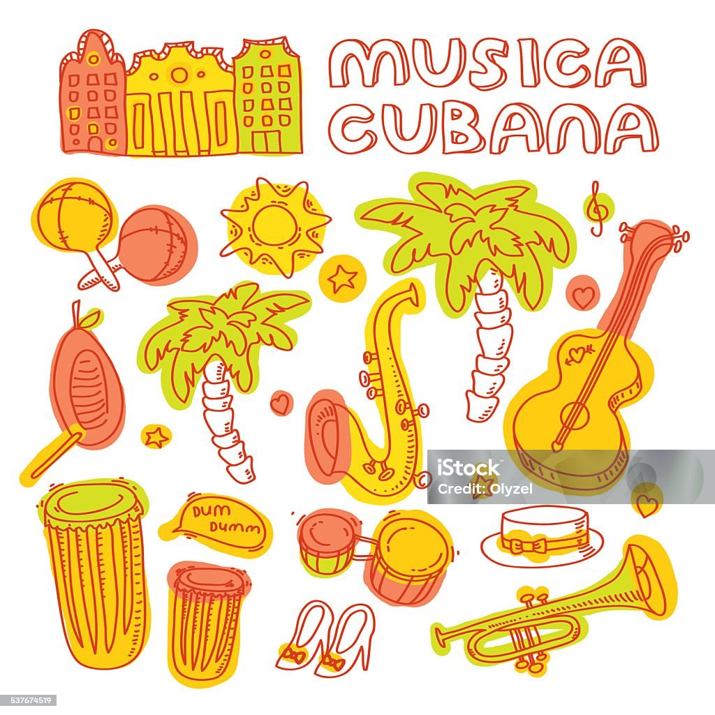 Salsa Instruments Image Set Of Salsa Instruments Stock Illustration - Download Image Now ...