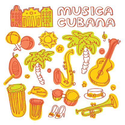 Salsa Instrument Vector Set Of Salsa Instruments Stock Illustration - Download Image Now ...