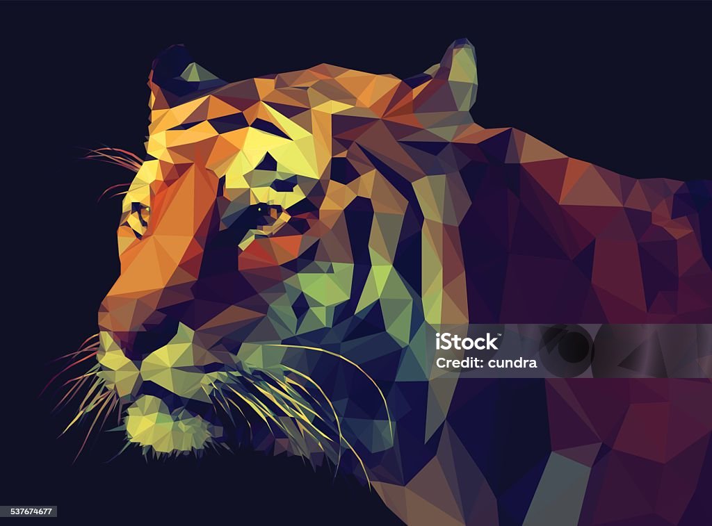 Low Poly- tigre Illustration de Style. - clipart vectoriel de Tigre libre de droits