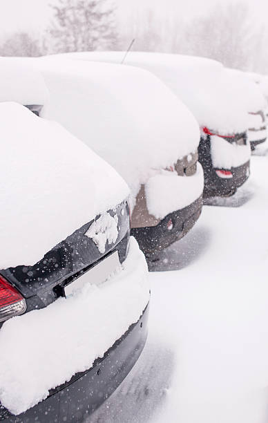 istock Snow-covered cars on the roadside 537675867