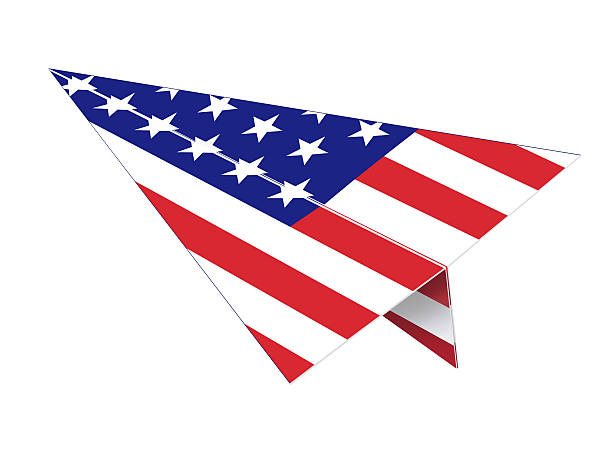 istock paper plane of USA Flag. 537676605