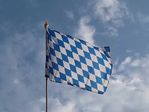 Flag with white-blue diamonds in Bavaria