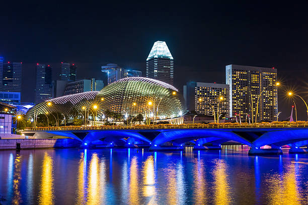 istock Singapore city skyline night 537678569