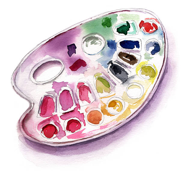 Watercolor Drawing Of Palette On White Background Stock Illustration -  Download Image Now - Artist's Palette, Watercolor Paints, Watercolor  Painting - iStock