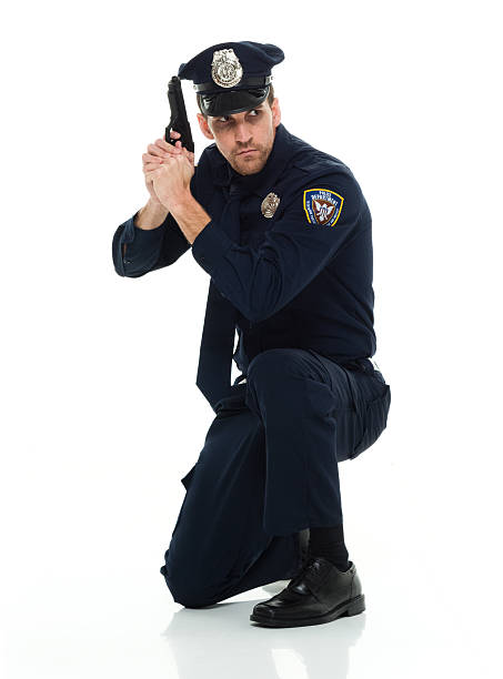 istock Police in action with gun 537686220