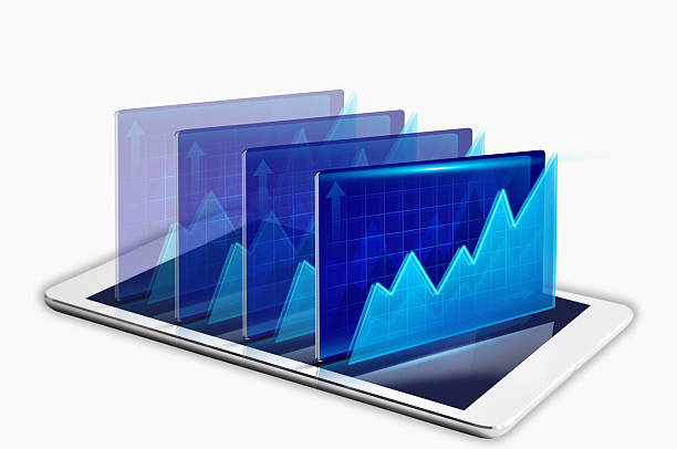 istock Digital tablet with stock exchange graphs suggesting financial news concept 537686418