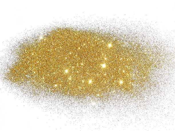 istock Golden glitter on white background with place for your text 537686900