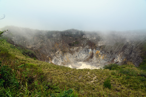 Crater of Volcano Mahawu near Tomohon. North Sulawesi. Indonesia
