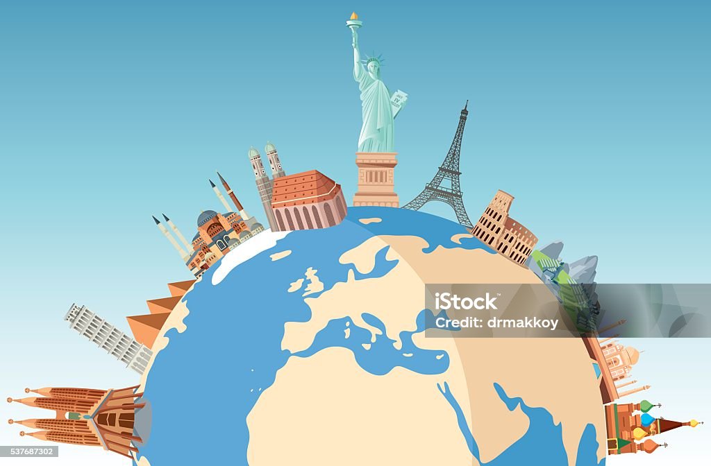 World travel Travel symbols Travel stock vector