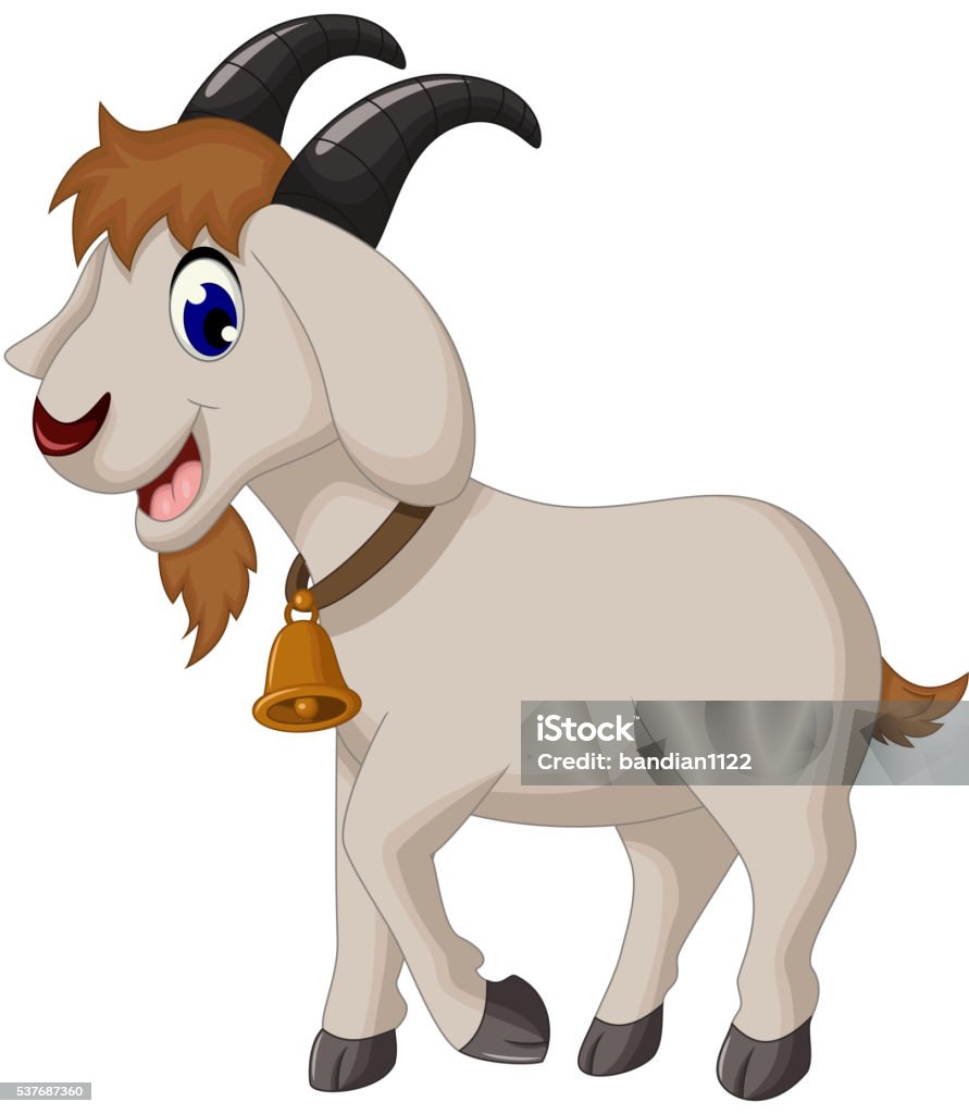 cartoon goat smiling vector illustration of cartoon goat smiling Goat stock vector