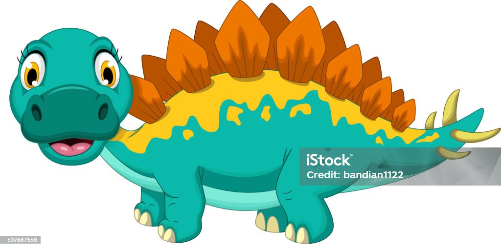 cute stegosaurus cartoon posing vector illustration of cute stegosaurus cartoon posing Ancient stock vector