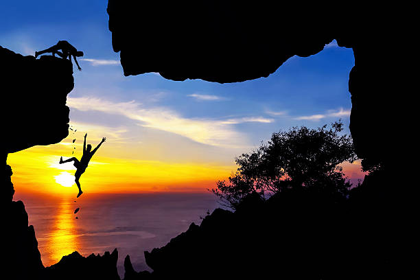 istock The man fell from a rock climbing. 537691332