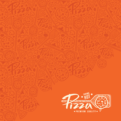 Pizza cover for boxes. Orange color background