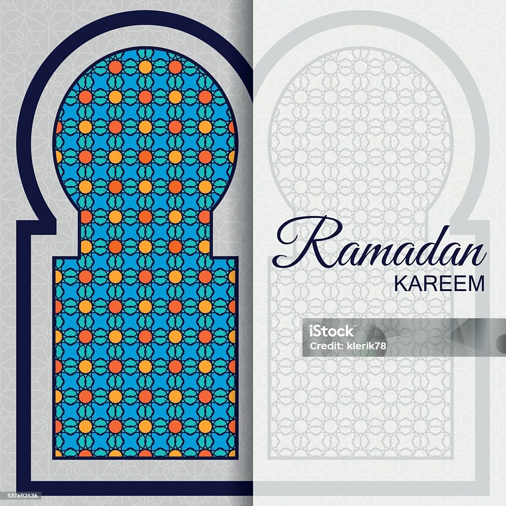 Ramadan Kareem greeting card Ramadan Kareem greeting card with Islamic window. Vector illustration. Abstract stock vector