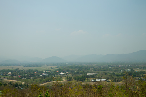 ChiangMai, Thailand. April, 05-2016: the country life was pictured from the top of the mountain.