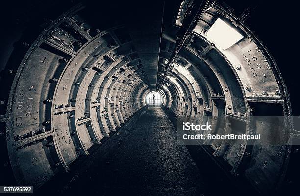 Dark Tunnel With Interesting Structures Stock Photo - Download Image Now - Tunnel, Mining - Natural Resources, Absence