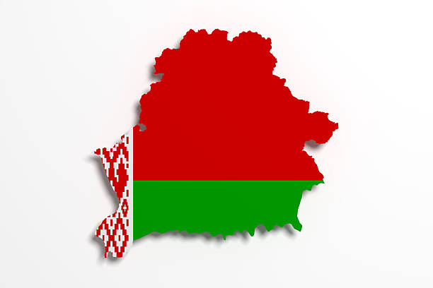 istock Silhouette of Belarus map with flag 537695756