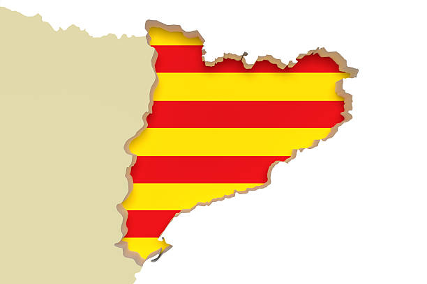 istock Map of Catalonia and flag 537695796