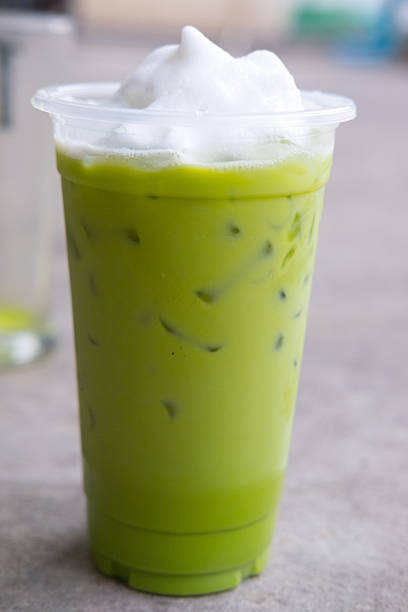 istock Matcha green tea latte with whipping cream 537697224