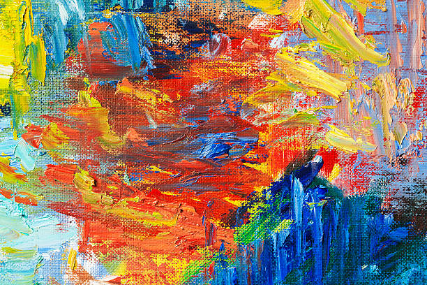 istock Abstract painted red yellow and blue art backgrounds. 537698037