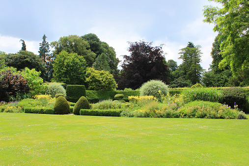 Fresh spring landscape and flowers design in the famous Regents Park in London