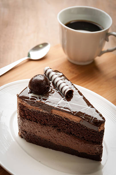 istock Dark chocolate cake with black coffee,dessert 537702681