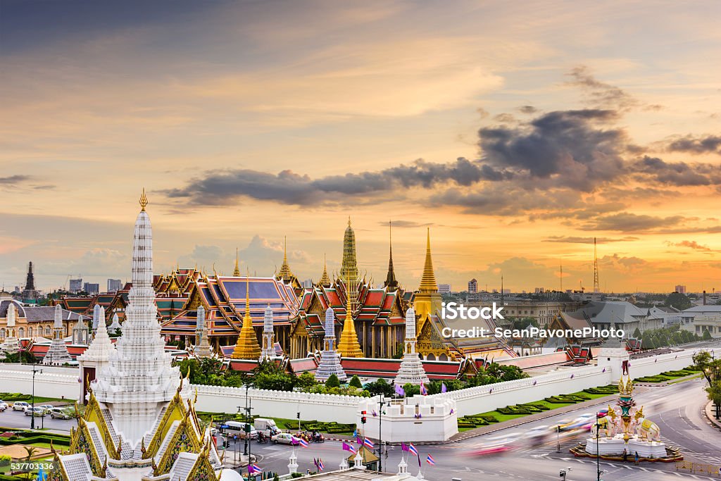 Grand Palace of Thailand Bangkok, Thailand at the Temple of the Emerald Buddha and Grand Palace. Bangkok Stock Photo