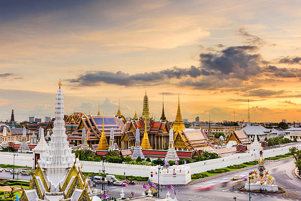 Grand Palace of Thailand Bangkok, Thailand at the Temple of the Emerald Buddha and Grand Palace. grand palace bangkok stock pictures, royalty-free photos & images