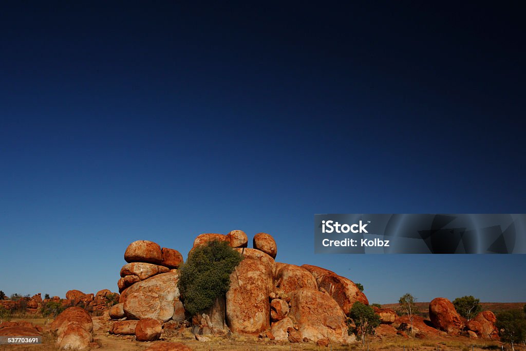 The Devil's Marbles Karlu Karlu / Devils Marbles Conservation Reserve in the outback south of Tennant Creek, Northern Territory, Australia. Karlu Karlu is sacred place to Aboriginal traditional owners 2015 Stock Photo