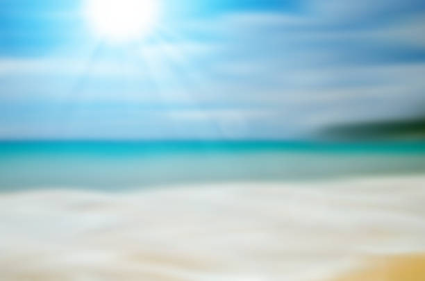 istock Blur tropical beach with sun light abstract background. 537703768