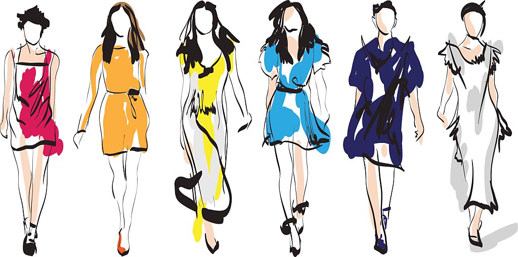 Fashion models. Sketch.Fashion models. Hand drawn sketch
