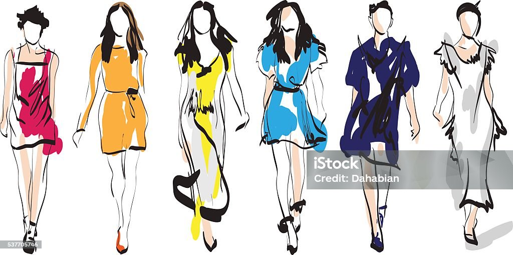 Fashion models Fashion models. Sketch.Fashion models. Hand drawn sketch Fashion stock vector