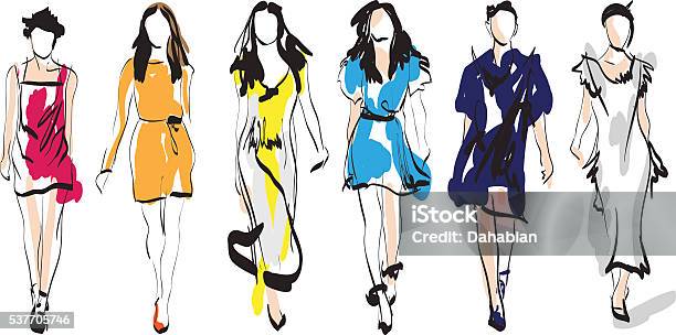 Fashion Models Stock Illustration - Download Image Now - Fashion, Sketch, Drawing - Art Product