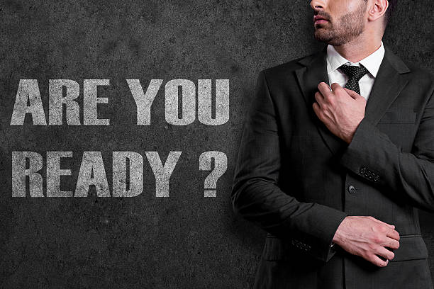 istock Businessman with text are you ready? 537708468