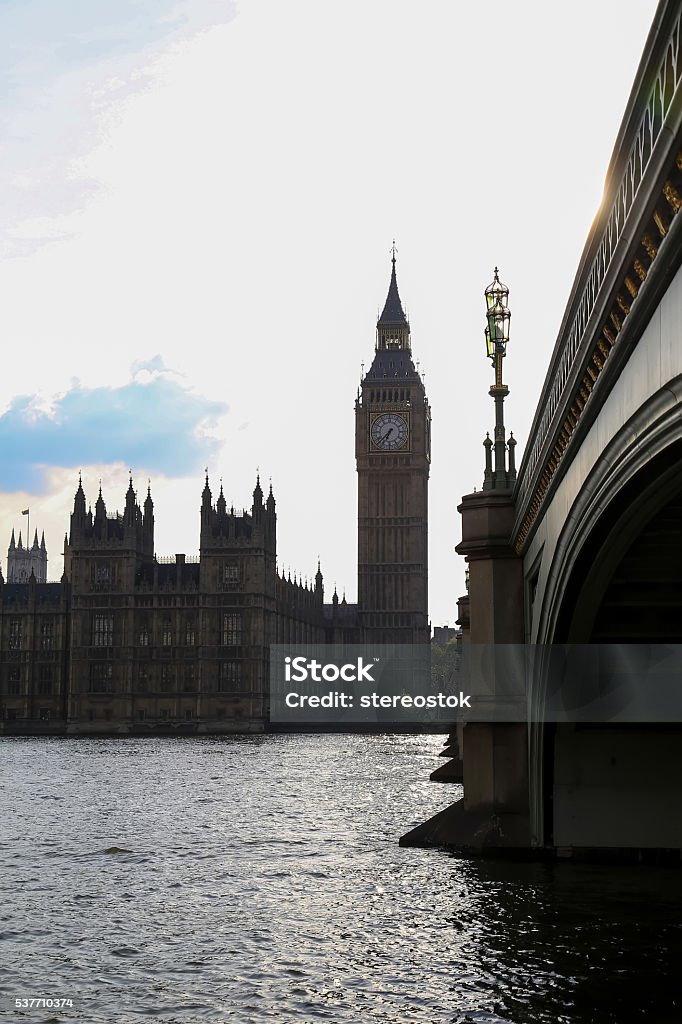 Big Ben and Houses of parliament, backlight Architecture Stock Photo