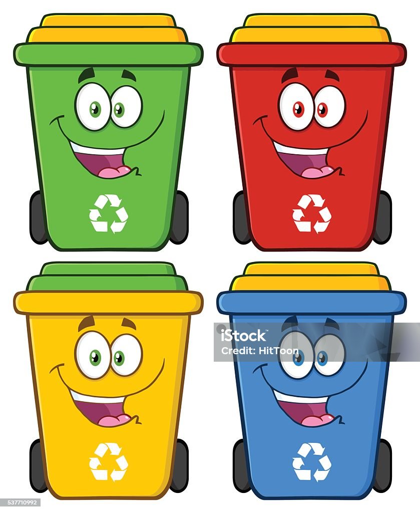 Collection Of Recycle Bin 2 Stock Illustration - Download Image Now -  Recycling Bin, Cartoon, Characters - iStock