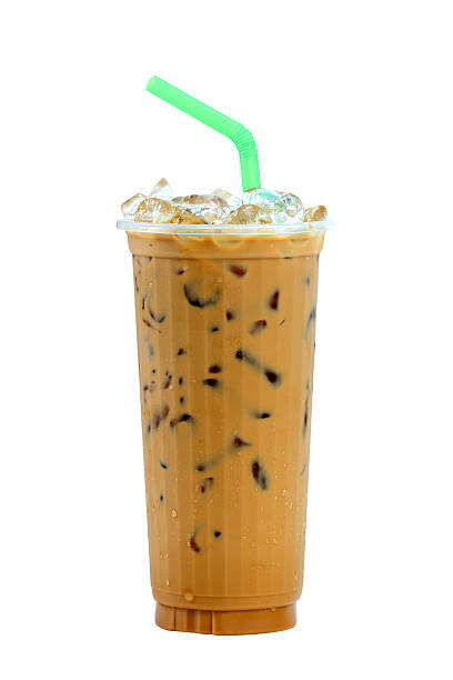 istock Iced coffee with straw in plastic cup isolated on white 537711056