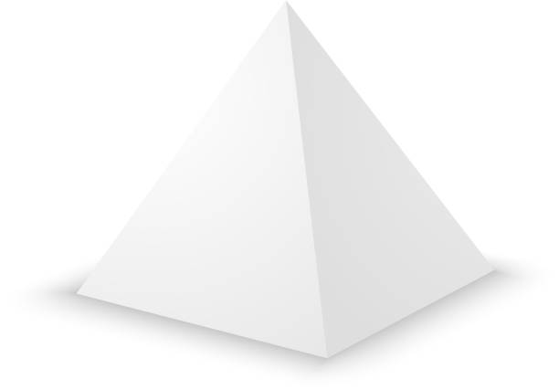 ilustraciones, imágenes clip art, dibujos animados e iconos de stock de en blanco blanco pirámide, recorridos plantilla. - forma piramidal