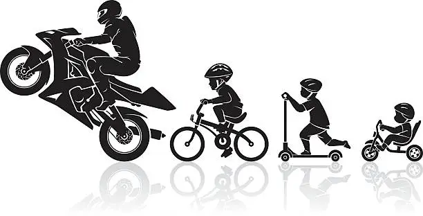 Vector illustration of Sports Motorcycle Evolution
